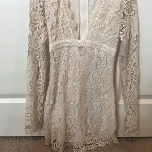 White cocktail lace dress